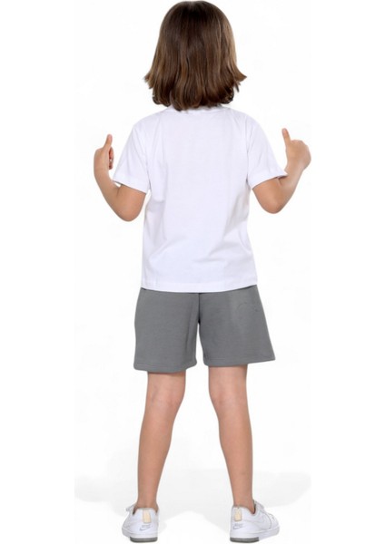 Erkek Çocuk Yazlık Şort Baskılı Tshirt Alt Üst Pamuklu Penye 2'li Takım fiyatları