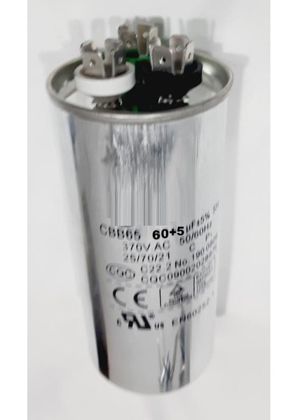 Klima Kondansatörü 60+5 Uf , Mf , 370 V Ac Kapasitör