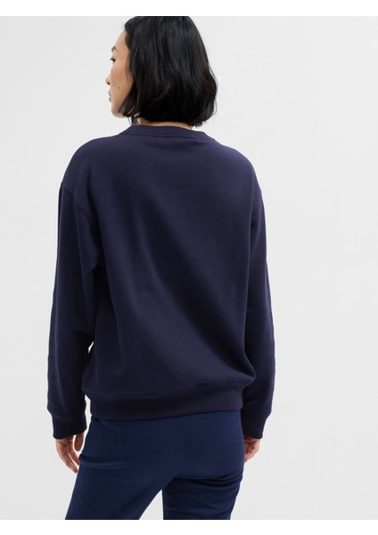 Kadın Lacivert Gap Logo Bisiklet Yaka Fleece Sweatshirt fiyatları