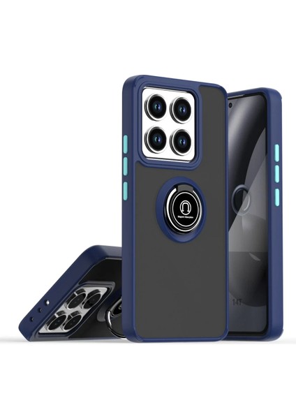 Xiaomi Mi 14T Montreal Yüzüklü Silikon Kapak - Lacivert Gnzrz