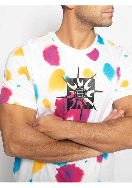 M Nsw Festival Aop Erkek Beyaz Günlük Stil T-Shirt