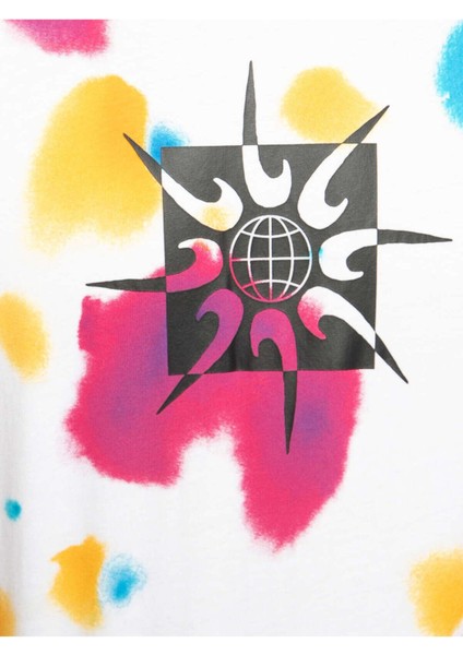 M Nsw Festival Aop Erkek Beyaz Günlük Stil T-Shirt indirimleri