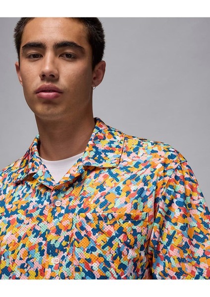 Jordan Essentials Poolside Allover Printed Full-Buttoned Short-Sleeve Erkek Gömlek