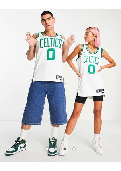Nba Boston Celtics Jayson Tatum Erkek Beyaz Basketbol Forması fırsatları
