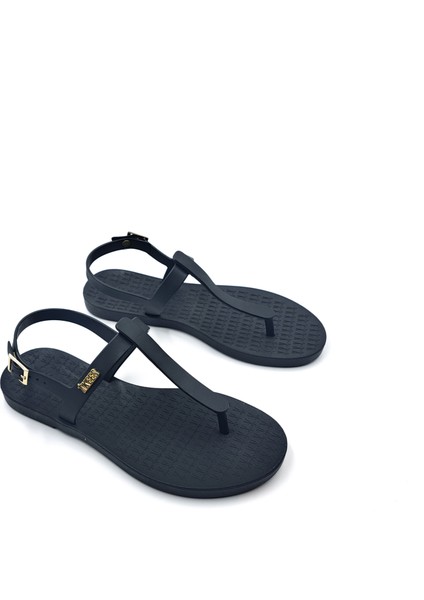 TP101 Siyah Kadın Parmak Arası Plaj Sandalet