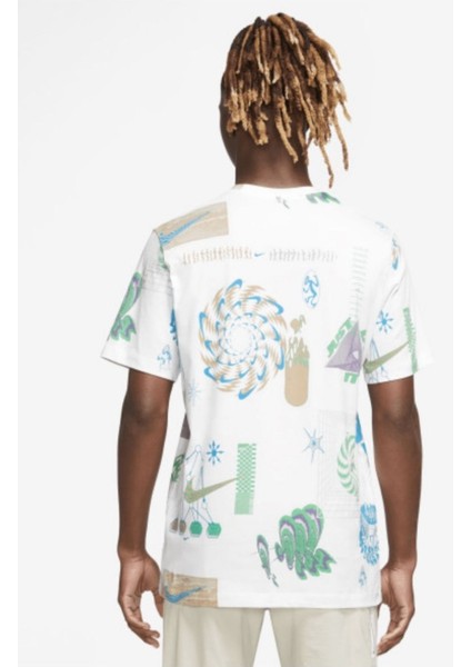 Festival Aop Erkek Beyaz T-Shirt Pamuklu FB9780-100 fiyatları