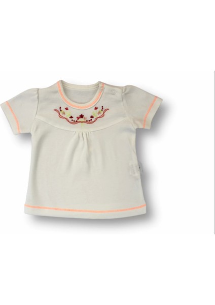 3-6 6-9 9-12 12-18 Ay Anadolu Çiçeği Nakışlı Kısa Kollu Sweatli 2li Kız Bebek Takımı Turuncu fiyatları