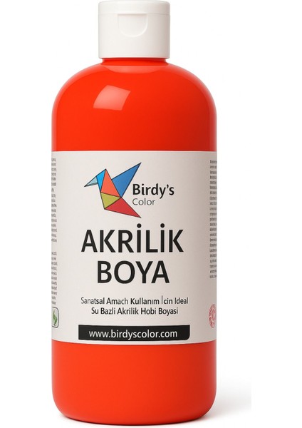 Birdy's Color Kırmızı Akrilik Boya 500 gr Sanat ve Hobi Boyası