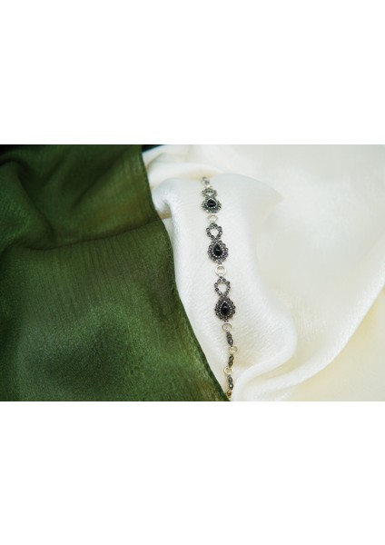 Kadın 925 Ayar Gümüş Oltutaşı Sonsuzluk Üçlü Bileklik indirimleri