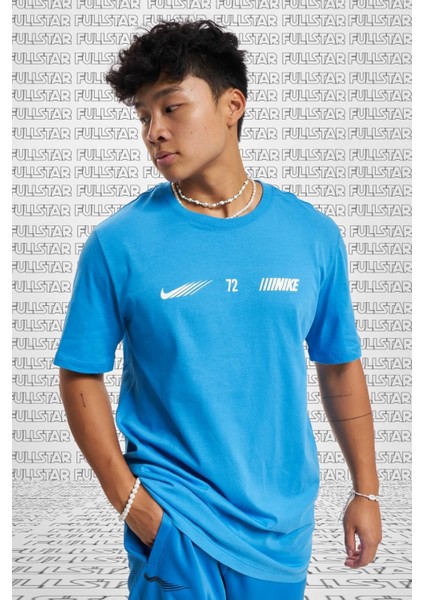 Sportswear Standard Issue Short Sleeve Tee Pamuklu Erkek Tişört Mavi fırsatları