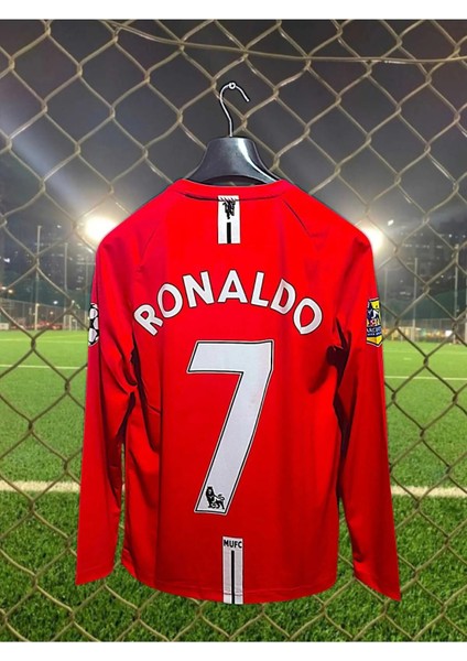 Cristiano Ronaldo Manchester Unıted 2008 Moscow Finali Şampiyonlar Ligi Uzun Kol Yetişkin Forma T-Shrt