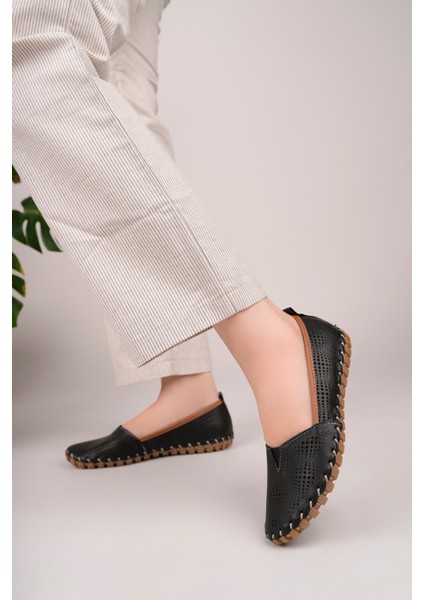 Kadın Hakiki Deri Siyah Yumuşak Taban Günlük Rahat Ayakkabı fiyatları