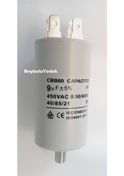 9 Mf Kondansatör ,9 Mf 450 Vac 50 Hz Motor Kapasitör