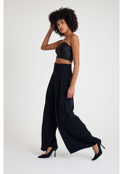 Siyah Payet Crop