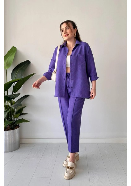 Gömlek Yaka Keten Ikili Takım Alt Üst fiyatları