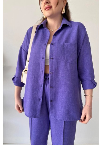 Gömlek Yaka Keten Ikili Takım Alt Üst indirimleri