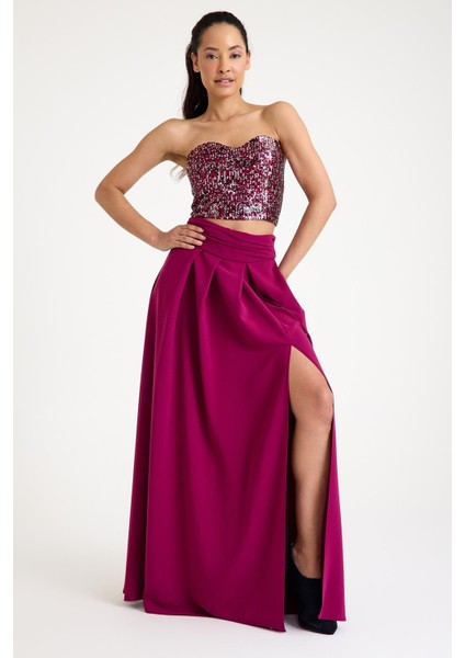 Mürdüm Yırtmaç Detaylı Etek fiyatları