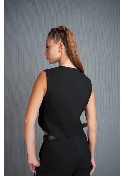 Kadın Siyah V Yaka Yelek fiyatları