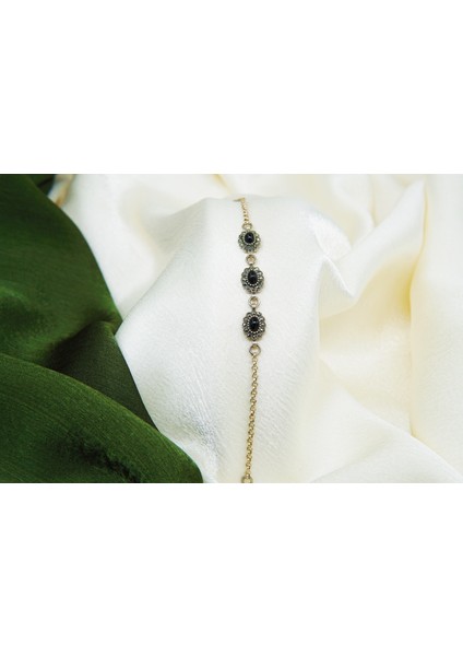 Kadın 925 Ayar Gümüş Oltutaşı Çıtır Papatya Üçlü Bileklik modelleri