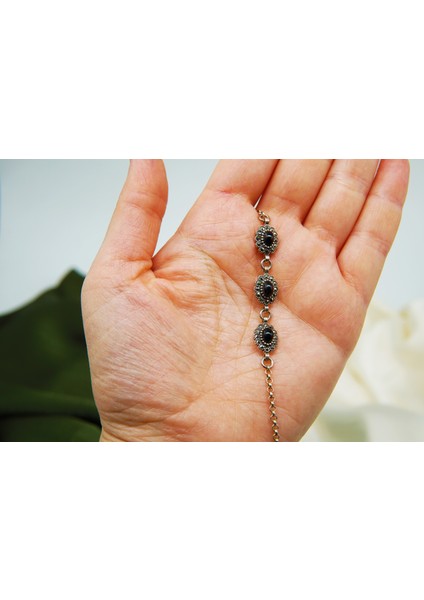 Kadın 925 Ayar Gümüş Oltutaşı Çıtır Papatya Üçlü Bileklik fırsatları