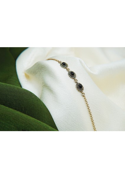 Kadın 925 Ayar Gümüş Oltutaşı Çıtır Papatya Üçlü Bileklik indirimleri