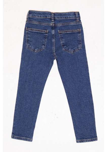 Erkek Çocuk Rahat Paça Slim Fit Jean Likralı Pantolon Beli Ayarlanabilir Lastikli Düğmeli LX314P