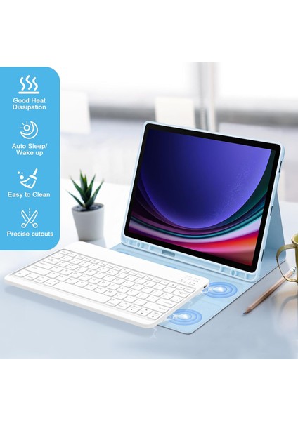 Samsung Galaxy Tab S7 Fe Lte T730 T735 T737 Klavyeli Kılıf Bluetooth Bağlantı Kalem Bölmeli Koruyucu fırsatları
