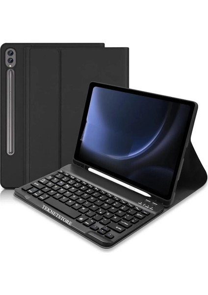 Samsung Galaxy Tab S7 Fe Lte T730 T735 T737 Klavyeli Kılıf Bluetooth Bağlantı Kalem Bölmeli Koruyucu