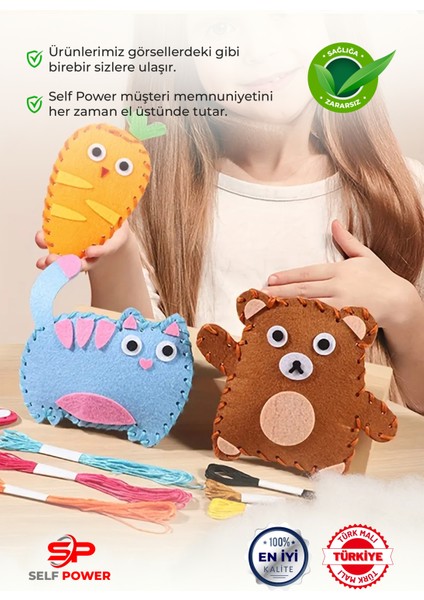 Dikiş Başlangıç Kiti -6 Adet Eğitici Üretken Set , Keçe Malzeme, Kolay Eğlenceli El Işi & Hediyesi