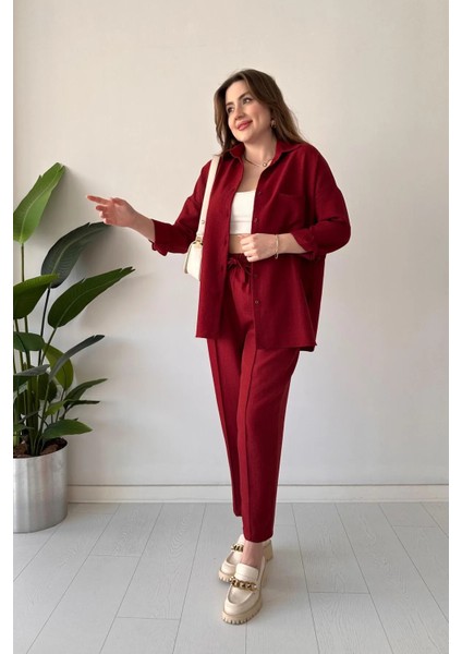 Gömlek Yaka Keten Ikili Takım Alt Üst fiyatları