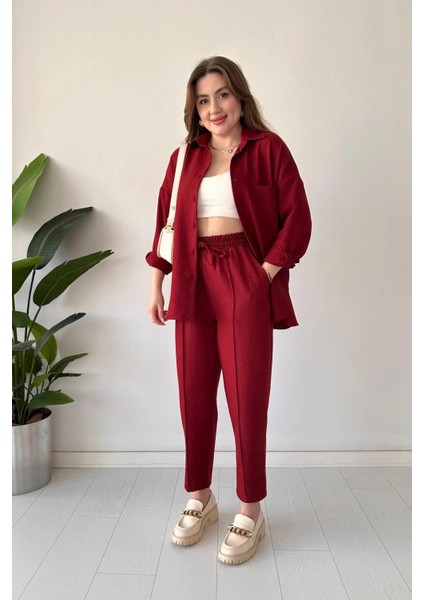 Gömlek Yaka Keten Ikili Takım Alt Üst modelleri