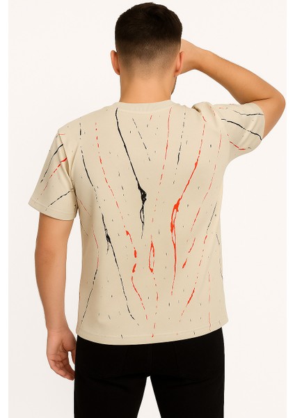 i T-Shirt Baskılı Bej