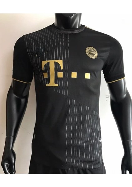Fc Bayern München Özel Tsarım Gold-Siyah 21/22 Sezon Kısa Kol Yetişkin Forma T-Shrt
