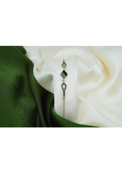 Kadın 925 Ayar Gümüş Oltutaşı Tekli Sarmal Bileklik fiyatları