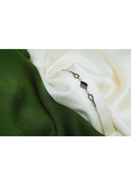 Kadın 925 Ayar Gümüş Oltutaşı Tekli Sarmal Bileklik modelleri