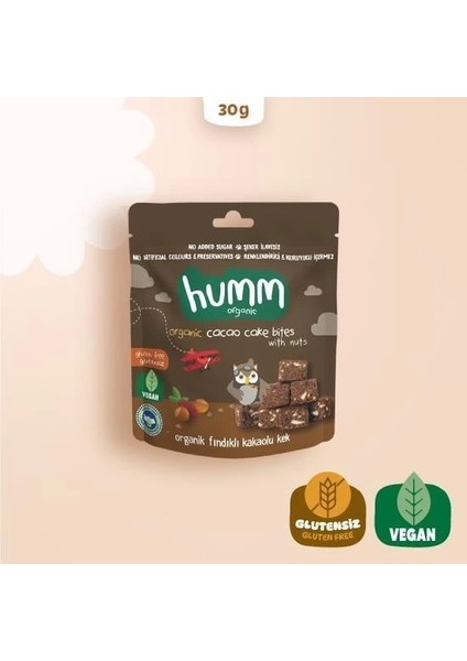 Nessiworld Humm Organik Fındıklı Kakaolu Vegan Kek 30 gr