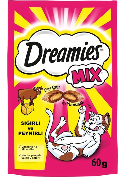 Kedi Ödül Mama Seti 60 gr x 12 Adet (Sığır ve Peynir, Somon ve Peynir, Tavuk, Ördek, Somon, Peynir)