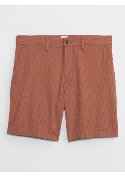 Erkek Kahverengi 7" Seersucker Washwell™ Şort
