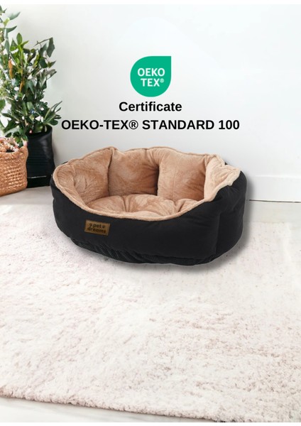 Sprit Lüks Kedi / Köpek Yatağı, Kaymaz Altlık, Sertifikalı Kumaş, Yıkanabilir, Silikon Elyaf Dolgulu