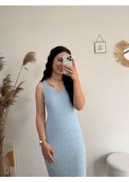 Dokulu Maxi Elbise modelleri