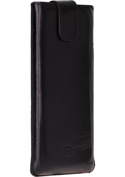 iPhone 16 Pro Uyumlu Deri Kese Kılıf - El Yapımı Çekmeli Tasarım, Hakiki Deri Koruma - Siyah fiyatları