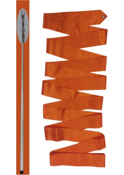 Ritmik Cimnastik Kurdelası ve Sopası Turuncu Fig Onaylı CWA121