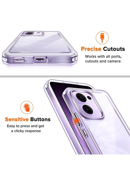 Oppo Reno 13F Kılıf Kamera Çıkıntılı Korumalı Yumuşak Şeffaf Silikon + 9h Ekran Koruyucu Cam Set 2in1 ve Reno 13FS Uyumlu fiyatları