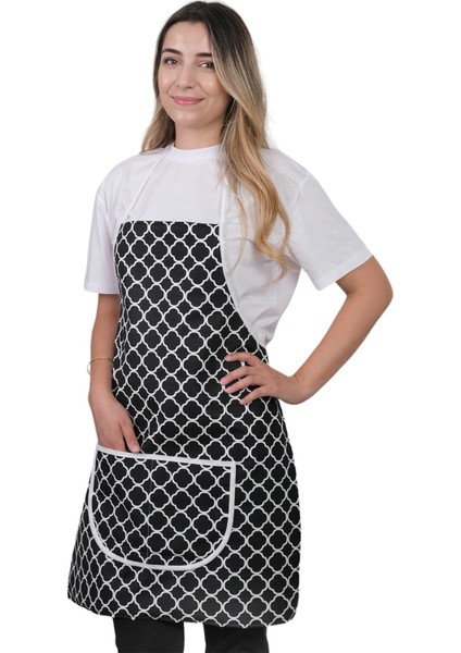 Trendy Membranlı 3lü Set Sıvı Geçirmez Su Geçirmez Mutfak Önlüğü Çeyiz Seti (1 Eldiven 1 Tutacak)