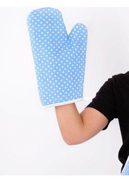 Trendy 3lü Set Sıvı Geçirmez Mutfak Önlüğü, Isıya Dayanıklı Fırın Eldiveni ve Tutacak Takımı