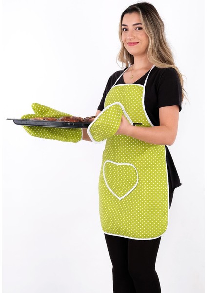 Trendy 3lü Set Sıvı Geçirmez Mutfak Önlüğü, Isıya Dayanıklı Fırın Eldiveni ve Tutacak Takımı modelleri