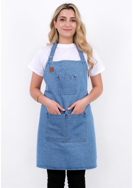 Ayarlanabilir Askılı Kot Mutfak Önlüğü