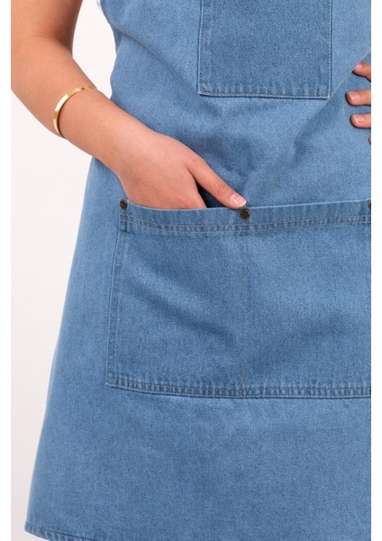 Ayarlanabilir Askılı Kot Mutfak Önlüğü