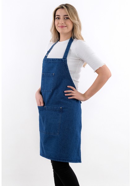 Ayarlanabilir Askılı Kot Mutfak Önlüğü