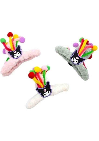 Kuromili Eğlenceli Peluş Mandal Toka Seti - 3lu Karışık Renk